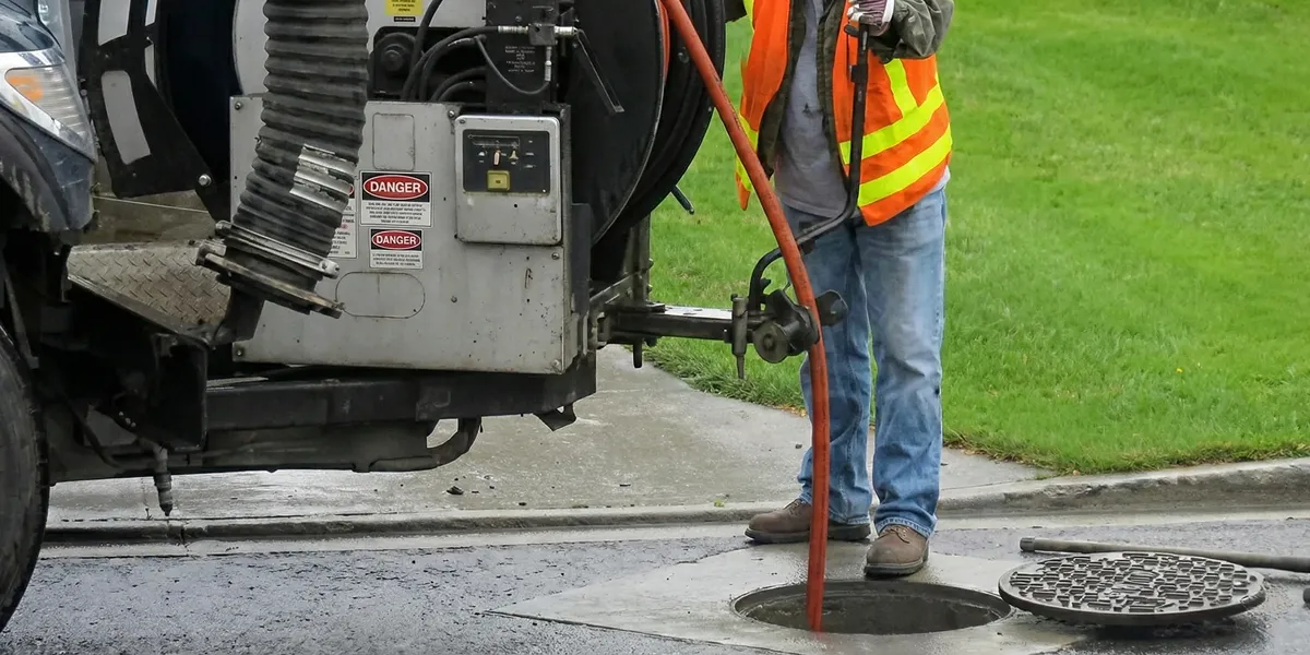 sewage clean up professionals using industrial equipment to remove contaminated wastewater in Orlando, FL